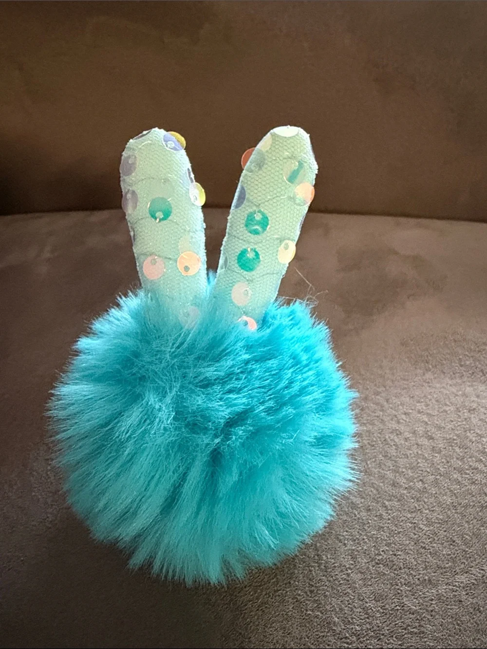 Plush Bunny Pom Keychain - Assorted Colors B23